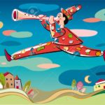 83253564-pinocchio-il-burattino-con-un-balzo-che-sorvola-un-villaggio-giocando-il-naso-come-un-flauto--Archivio-Fotografico