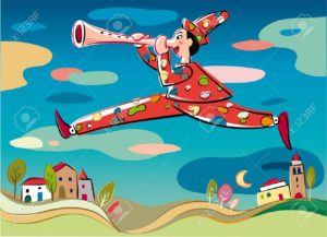 83253564-pinocchio-il-burattino-con-un-balzo-che-sorvola-un-villaggio-giocando-il-naso-come-un-flauto--Archivio-Fotografico